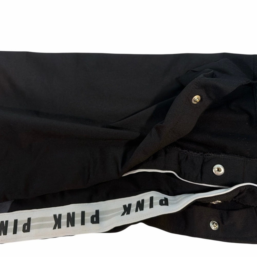 PINK Ultimate Leggings UY2K track pant Black snap side Logo wide leg pocket L - Picture 8 of 14